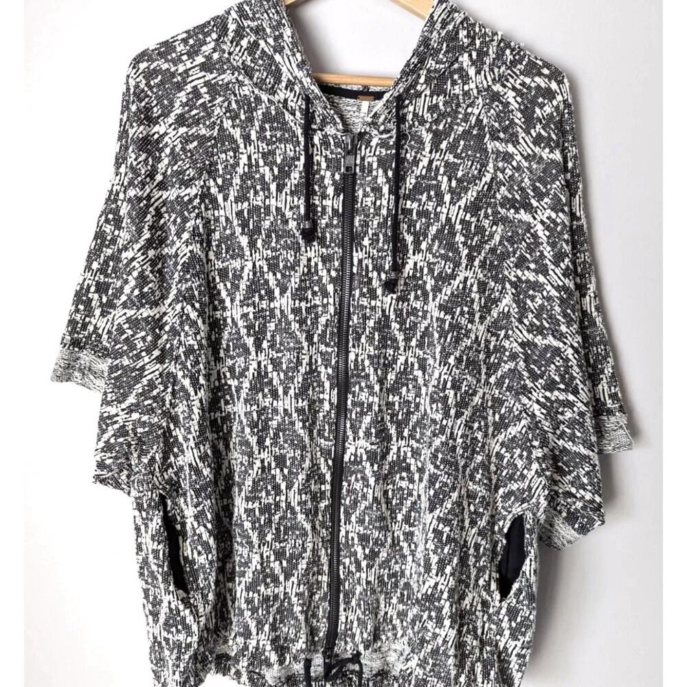 Free People Santa Fe Kimono Hoodie 3/4 Sleeve Full Zip Oversized Jacket Medium